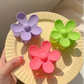 Generic Hair Claw Clips 8Pack Flower Hair Clips for Women, Large Claw Clips for Thin and Thick Hair. Beautiful, Colorful Summer Hair Clips Set. Cute Matte Flower Hair Clips.