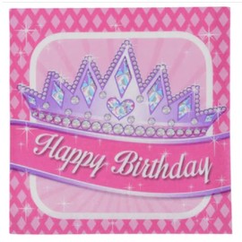 1 Set Princess Happy Birthday Party Plates (20) and Napkins (20) Supplies Party Decorations for Girls with Bonus TDST Kickback Banner