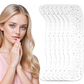 PEOVLVN 6 Pcs Glitter Freckles Sparkle Freckles Silver Face Glitter Stickers Glitter Freckles Tattoo Face Glitter Speckles Patches Fake Freckles Makeup Patches Accessories for Women (A)