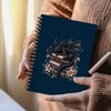 DOFQZ Black Fantasy Book Dragon Reading Spiral Notebook Writing Journal