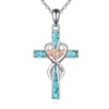 YAFEINI Mom Cross Necklace 925 Sterling Silver Infinity Cross Necklace