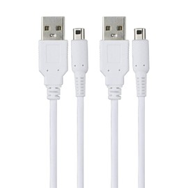 Suptopwxm 3DS 充電器 充電ケーブル 1.2m 2本セット USB電源コード New3DS/ New3DSLL /3DS /3DSLL/ i2DS /DSi/DSiLL/2DSなど用 (ホワイト)