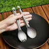 CENPEK 2 Pcs Outdoor Titanium Long Handle Spork Spoon Eco-Friendly