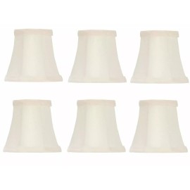 Upgradelights Chandelier Lamp Shades Clip on 4 Inch White Silk Set of Six Clips Onto Bulb (#UI