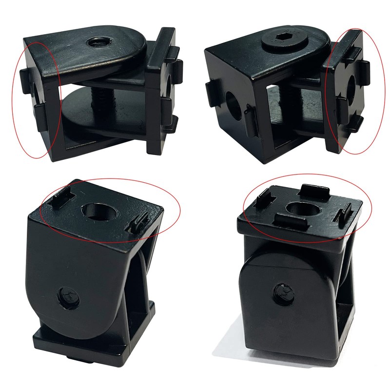 BLCCLOY 4 Sets Black 2020 Aluminum Extrusion Pivot Hinge Swivel
