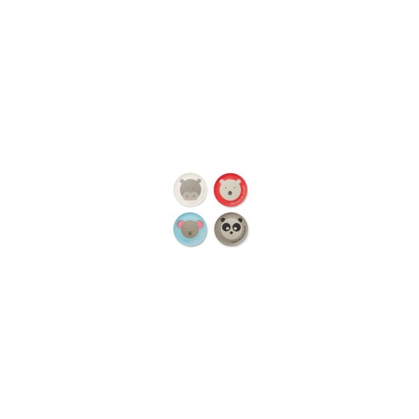 Red Rover Bamboo Fibre Plates with Animals 4 Count