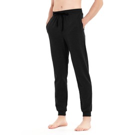 Idtswch 34 Inseam Mens Tall Sweatpants Extra Long Joggers Mens Tall Athletic Pants with Zip Pockets Black