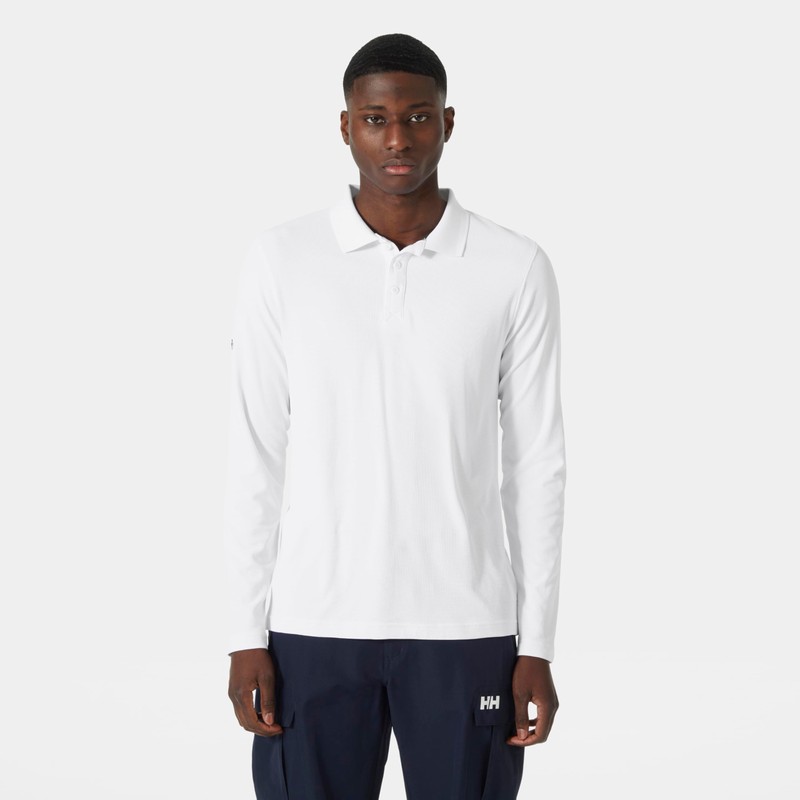 Helly Hansen Men's Crewline Ls Polo, White, M