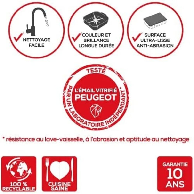 PEUGEOT - Rectangular ceramic baking dish - 22 cm x