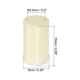 PATIKIL 5.2mm ID x 9mm OD x 15mm L Round Spacers Washers, 50 Pack ABS Plastic Plastic Standoff Gaskets for M5 Hardware Screws Bolts for 3D Printer Electrical Outlet, Beige
