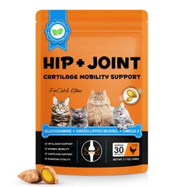 Cat Hip + Joint Health Crunchy & Creamy Chews, Joint Supplement Cat Treats with Glucosamine, Green Lipped Mussel & Omega-3s, Support Mobility, Flexibility & Comfort for Cats & Kittens, Chicken Flavour