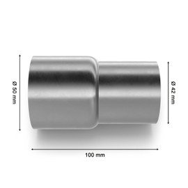 Universal Pipe Reducer from Diameter 38 mm to 75 mm Exhaust Adapter for Welding Reduction Connector Pipe Reduction Exhaust System Pipe Connector (Diameter 42 mm to Diameter 50 mm [Inside])