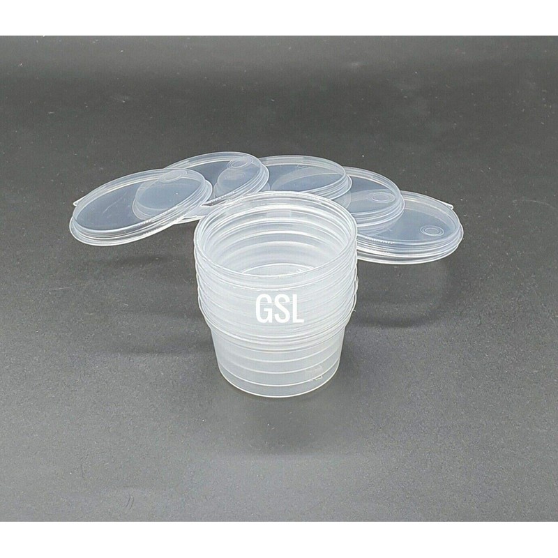 GSL 50 x Hinged Lid Plastic Round Food Grade Storage