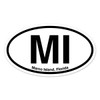 MI Marco Island Florida Oval Vinyl Car Bumper Window Sticker 3" x 2"