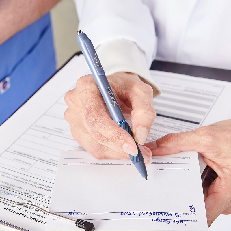 SHARPIE S-Gel, Gel Pens, Medium Point (0.7mm), Pearl White Body,