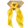 1Pc Yellow Women Girl Bow Satin Ribbon Ponytail Scarf Hair