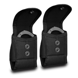 2 Pack Handcuff Case,Tactical Nylon Handcuff Holder Pouch with Belt Loop for Hand Cuffs Law Enforcement/Duty Belt/Security Police-Black