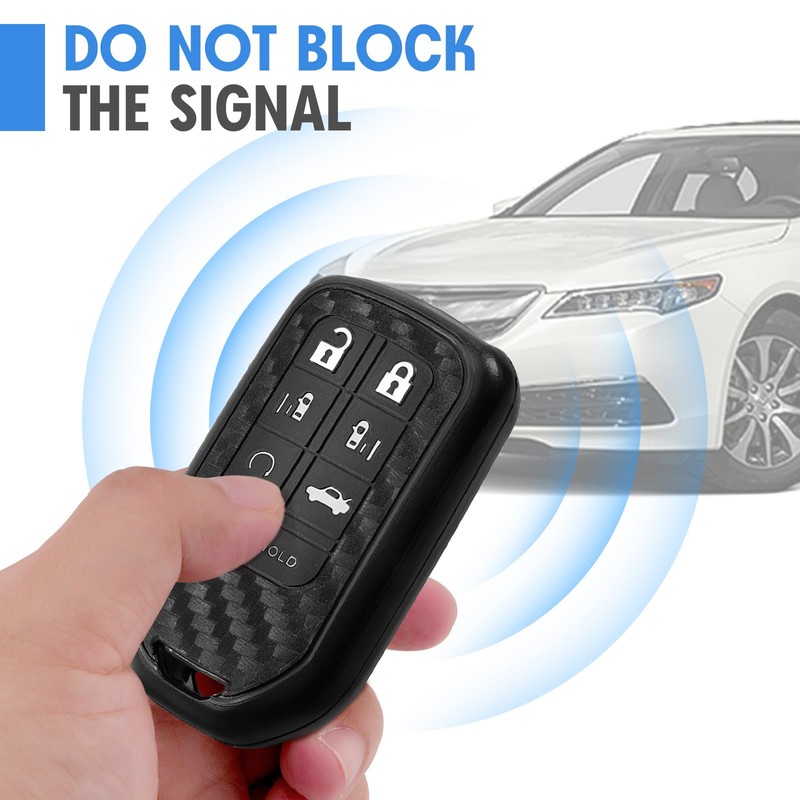 WORCAS Key Fob Case Carbon Fiber Pattern Silicone Cover Compatible