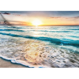 Ulticool - Sea Waves Beach Natural - Towel Microfibre - Travel Towel Quick Drying Bath Towel - 160x80 cm - for Travel Fitness Gym Sports - for Men or Women - Lightweight Microfibre Beach Towel