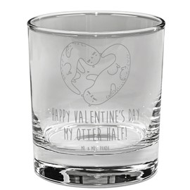 Mr. & Mrs. Panda Gin Glass Otter Valentine Gift for Girlfriend, High Day for Husband, Marriage, Gin Glass with Sayings, for Men