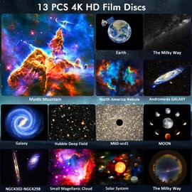 Star Projector,Upgraded 13 in 1 HD Planetarium Galaxy Projector for Bedroom,Night Light Projector with Adjustable Knob,360° Rotating and Timer,Galaxy Ceiling Projector for Kids,Adults,Gifts,Room Decor