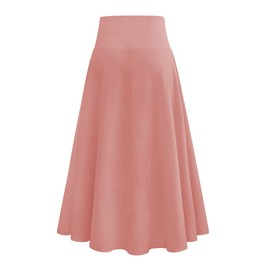 High Waisted Women's Skirts - Long, Flowing, Asymmetrical, Solid Ruffle, Slit, Wrap, Irregular Hem, Casual Maxi, A-Line Swing, Midi - Pink, XL
