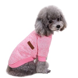 Jecikelon Pet Dog Clothes Dog Sweater Soft Thickening Warm Pup Dogs Shirt Winter Puppy Sweater for Dogs (Pink, S)