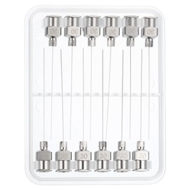 PATIKIL 30Ga x 1.5 Inch Stainless Steel Dispensing Needle Tips, 12Pcs Metal Glue Needle Tube Blunt Tips Luer Lock for Thick Glue Ink Lab, Silver