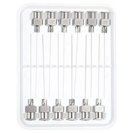 PATIKIL 30Ga x 1.5 Inch Stainless Steel Dispensing Needle Tips, 12Pcs Metal Glue Needle Tube Blunt Tips Luer Lock for Thick Glue Ink Lab, Silver
