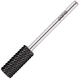 USA PANA Professional 3/32" Shank Size - Flat Top Small Barrel Carbide Bit - 5X Coarse Grit to Extra Fine Grit - Gold, Silver, DLC Black - Nail Drill Bit for Dremel Machine (5X Coarse, DLC Black)