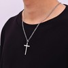 Fiusem Cross Necklace for Men, Stainless Steel Mens Cross Necklaces