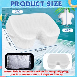 Tinideya 2 Pcs Hot Tub Booster Seat for Adults with Suction Cups and 4 Pcs Hot Tub Sponge Air Mesh Portable 15 x 12 x 5 Inch Seats Washable Inflatable Accessories for Spa Cushion(White)