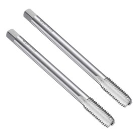 sourcing map 2pcs Straight Flute Thread Taps, M10 x 1.5 H2 110mm Extra Long Metric Screw Machine Tap Threading Tapping Tools, High-Speed Steel 6542 (HSS 6542)