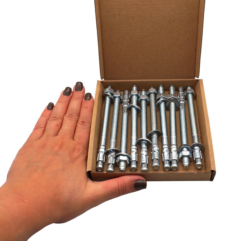 SKIR'CO (Pack of 10) Galvanised Wedge Anchors M8 x 120