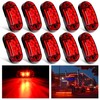 Nilight 2.5Inch Oval Side Marker Light 10PCS Red 2 Diode