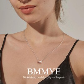 BMMYE Birthday Gifts for Women S925 Sterling Silver Necklace Happy Womens Necklaces 40th Birthday Necklace for Women