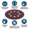 BOOMET Sandpaper Velcro Sanding Discs 125 mm 8 Hole Sets