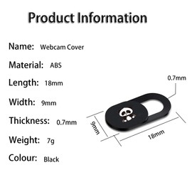 JeoPoom Panda Webcam Cover [Pack of 8], Ultra Thin Webcam Cover, Cute Panda Webcam Cover Slider, for Computer, Laptop, Smartphone, PC, Tablet, etc. (Black)