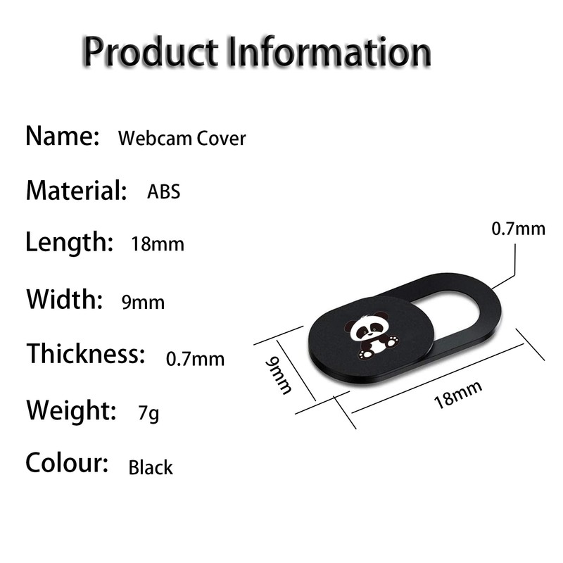 JeoPoom Panda Webcam Cover [Pack of 8], Ultra Thin Webcam