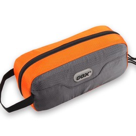 GOX Premium Toiletry Bag, Dopp Kit Case For Travel, Multifunction Cosmetics Organizer Pouch (Grey/Orange)