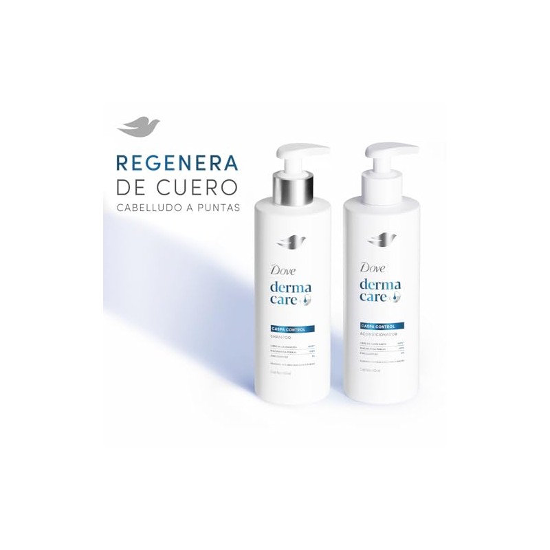 DOVE Shampoo Derma Care Caspa Control. hasta 100%* Libre de
