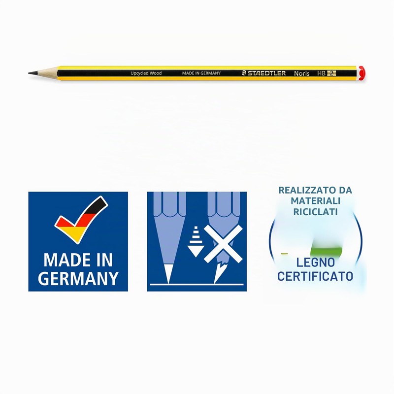 STAEDTLER Set di matite Noris 120, matite HB upcycled legno,