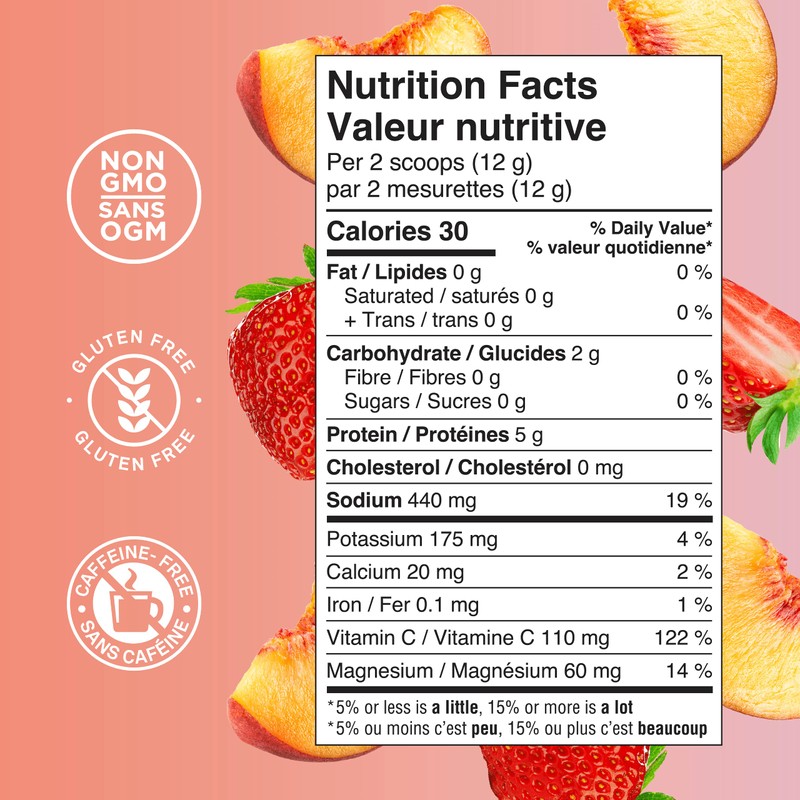 Organika Electrolytes + Enhanced Collagen- Strawberry Peach Flavour- Sugar-Free Hydration