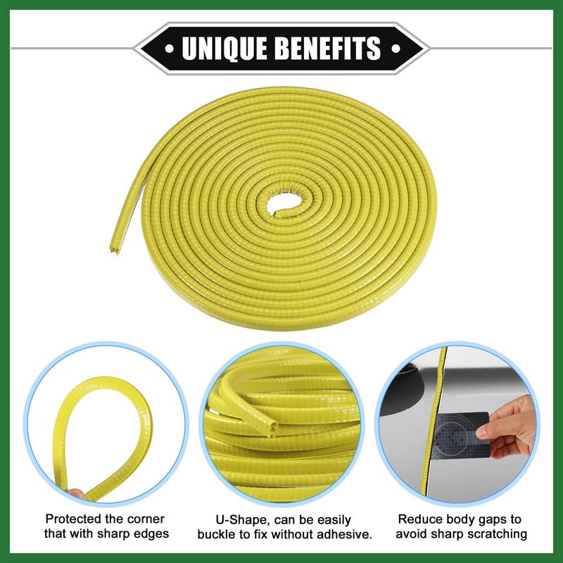 Motoforti Car Door Edge Guard, 16.4ft U Shape Rubber Trim