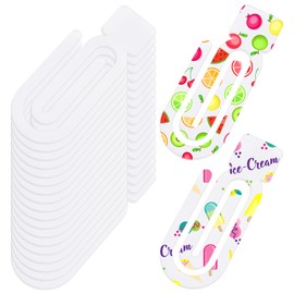 libfrnt 20 Pack Sublimation Paper Clips 5 x 1.9 inch Acrylic Sublimation Blank Paperclip Mockup Jumbo Paper Clips for Heat Transfer DIY Design Office, Classroom Supplies