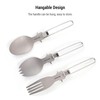Aomiun Camping Utensil Set 3 Bowls Spoon Fork Combo Titanium
