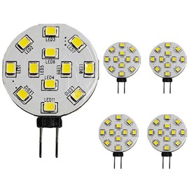 WeiHong G4 LED Bulb,20 Watt Equivalent, Bi-Pin LED Disc, JC Side Pin, 12V-24V AC/DC Low Volt, CRI>85, 350 Lumens(5,White)