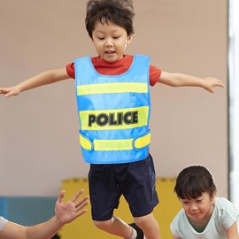 2pcs Children's Dress Up Vest Police Costume Accessory Kids Boys Girls Clothes Vest Career Cosplay Pretend Play Costume