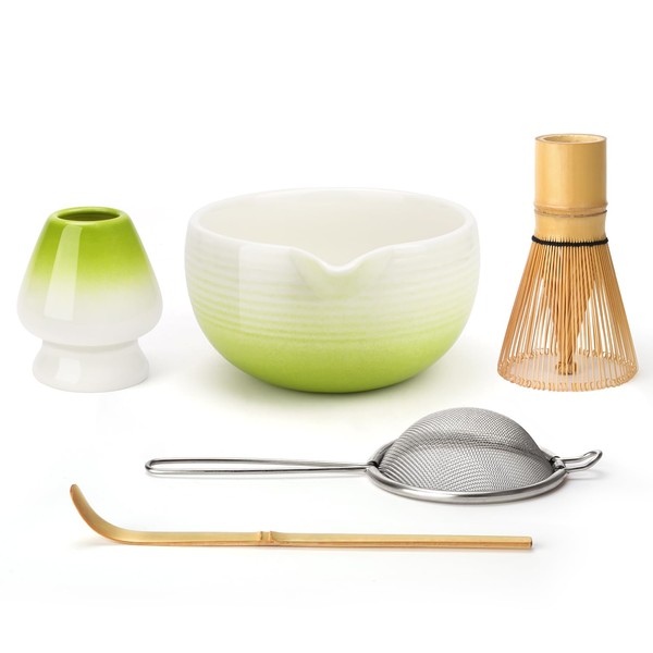 Joiish Gradient Matcha Kit, Matcha Whisk Set, Ceramic Bowl with