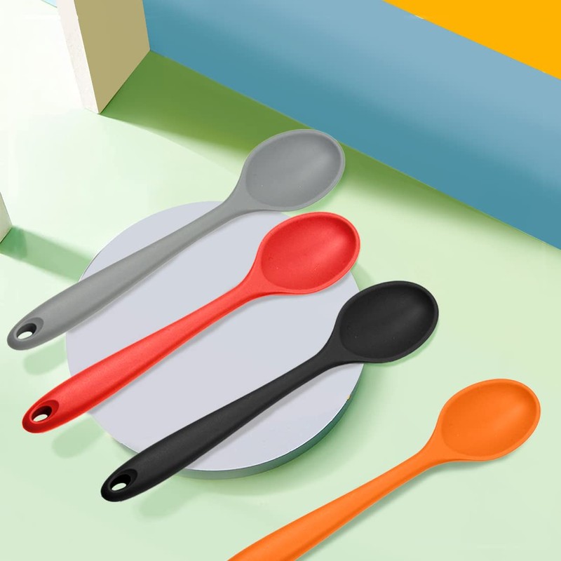 4Pcs Silicone Basting Serving Spoon Silicone Nonstick Mixing Spoon Silicone